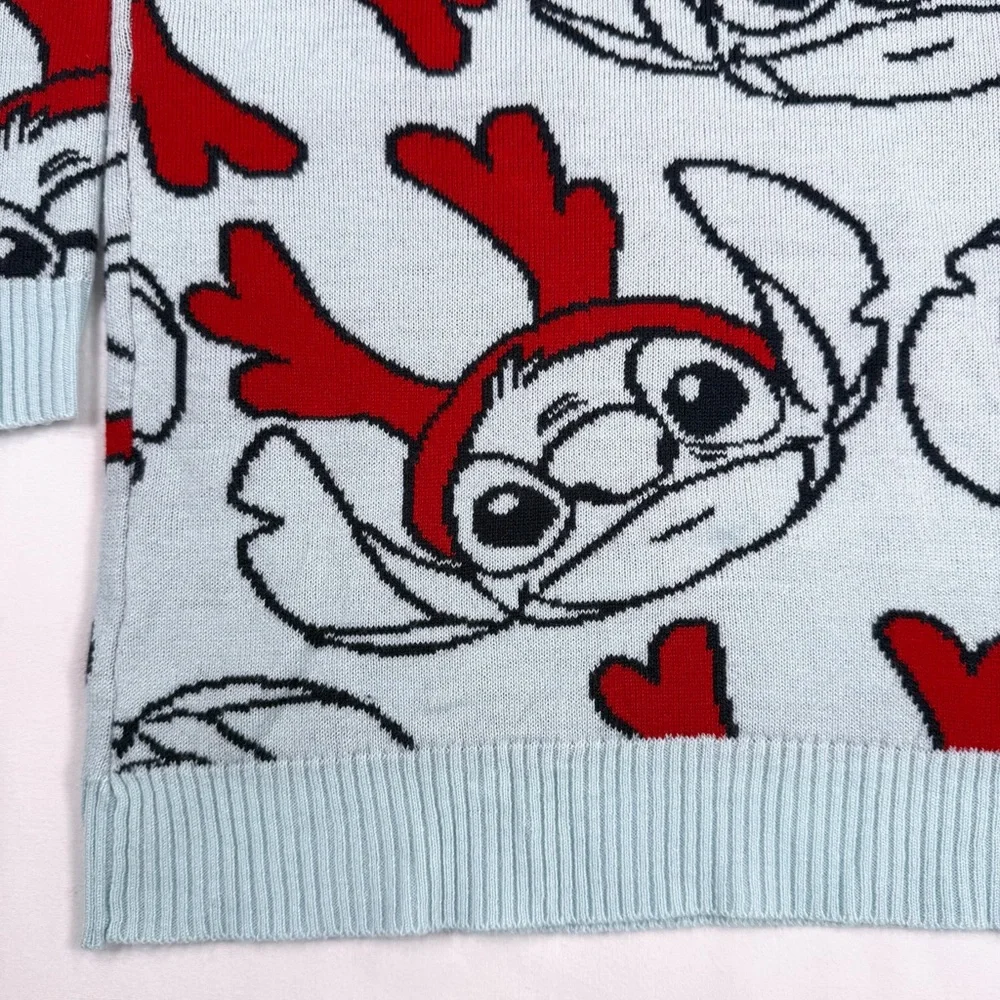 DISNEY LILO & Stitch Girls’ Stitch Printed‎ Knit Sweater Dress Christmas 6/6X